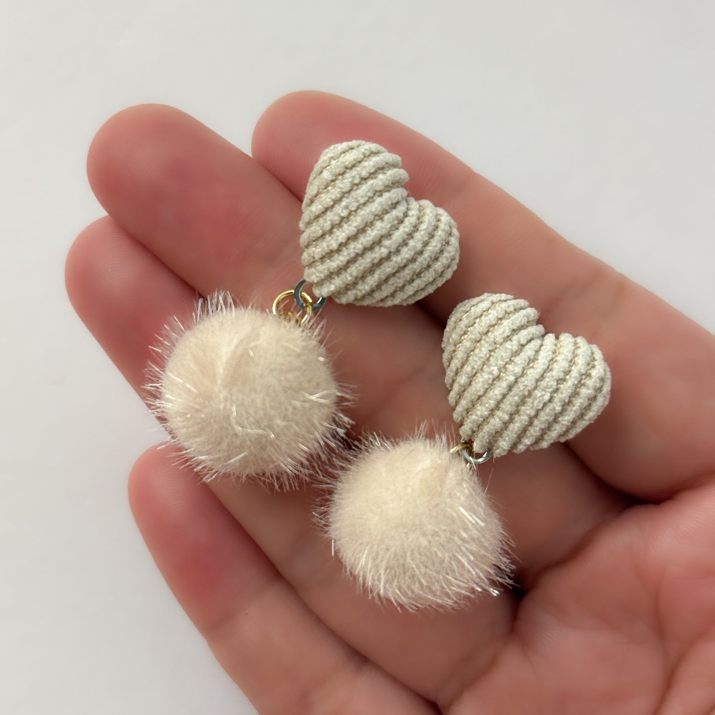 Cute Furry Heart Earrings