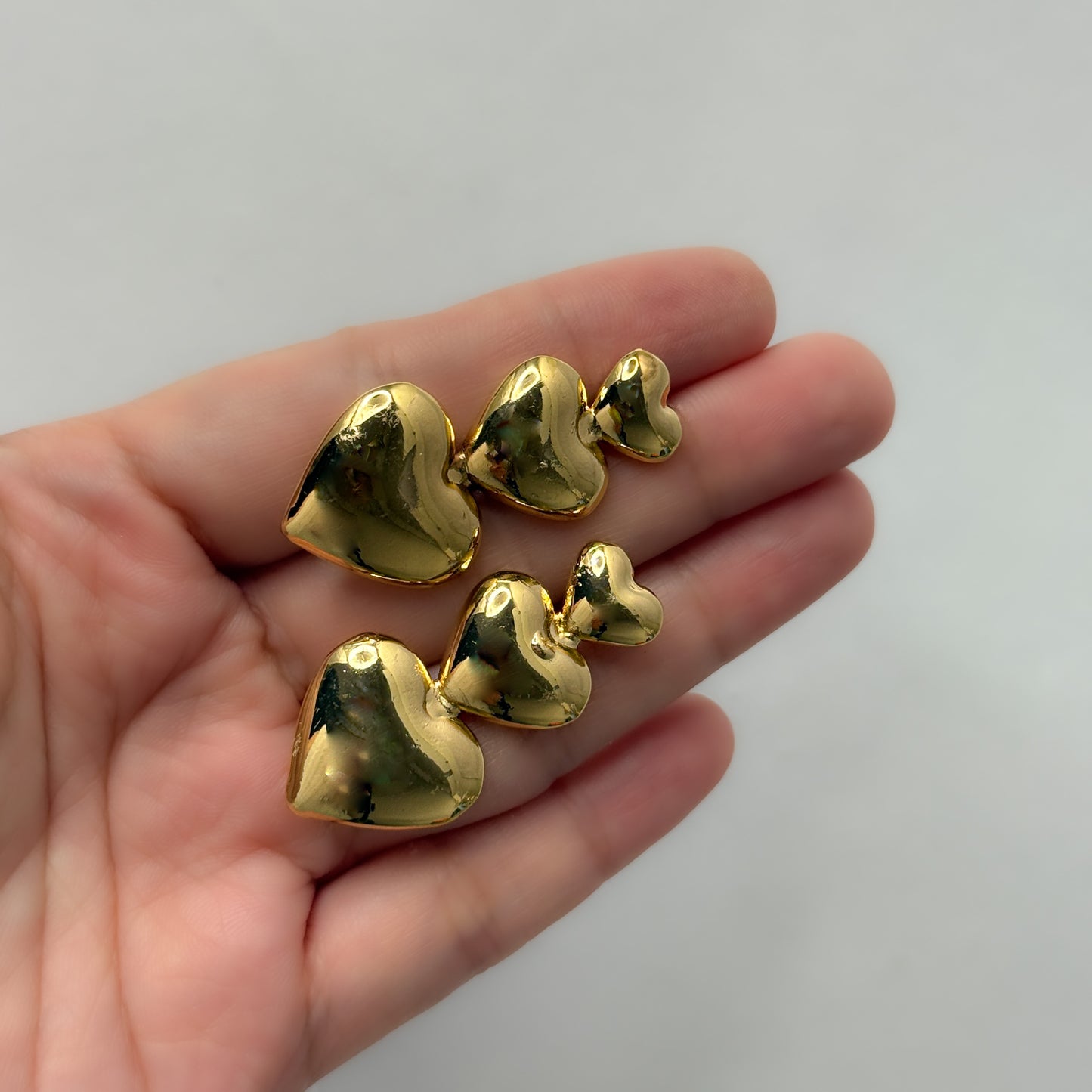 Golden Heart Drop Earrings