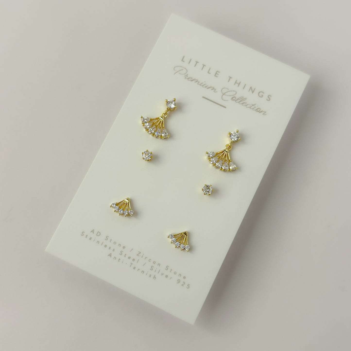 18K Gold Plated Princess Set Earrings