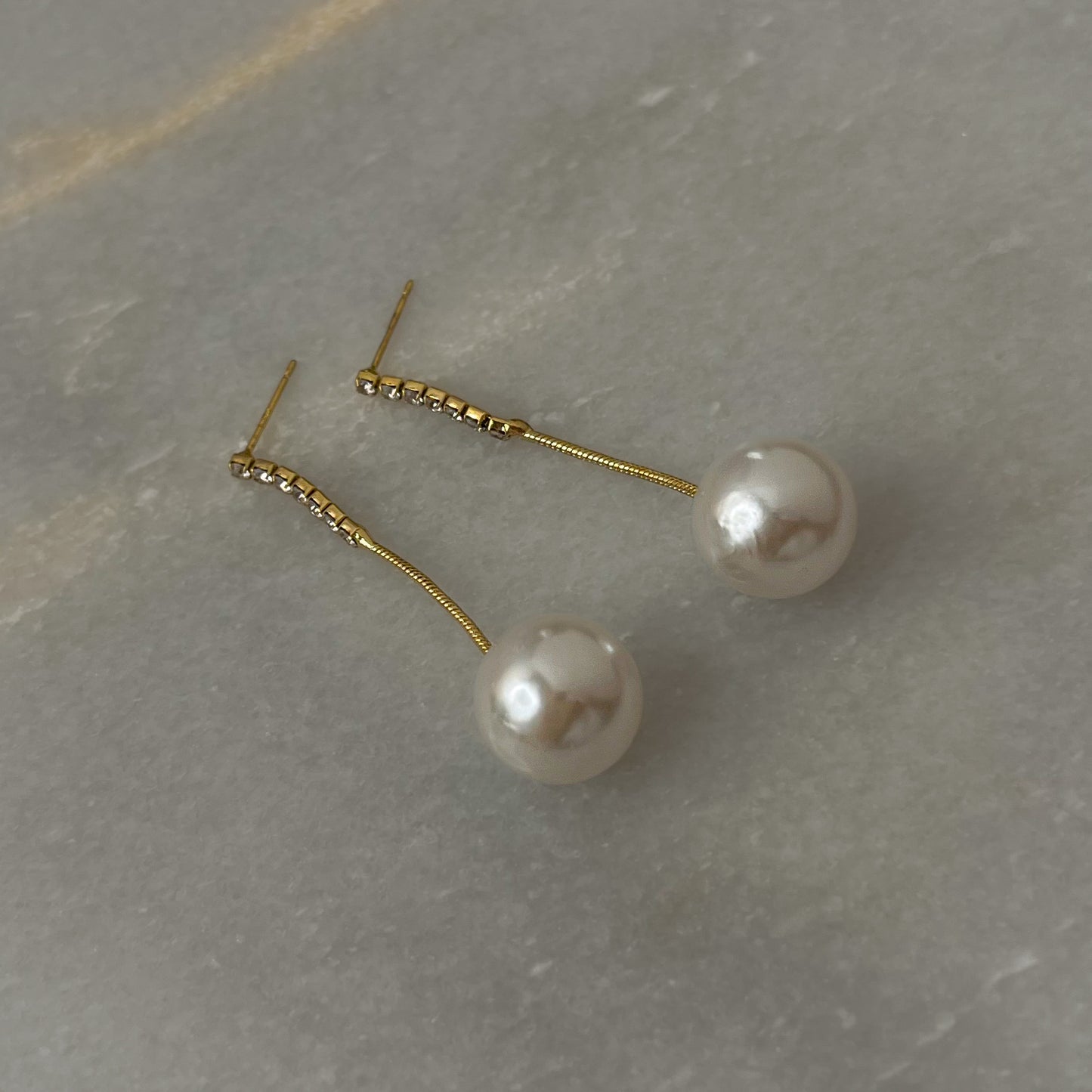 Korean Delicate Pearl Drop Earrings