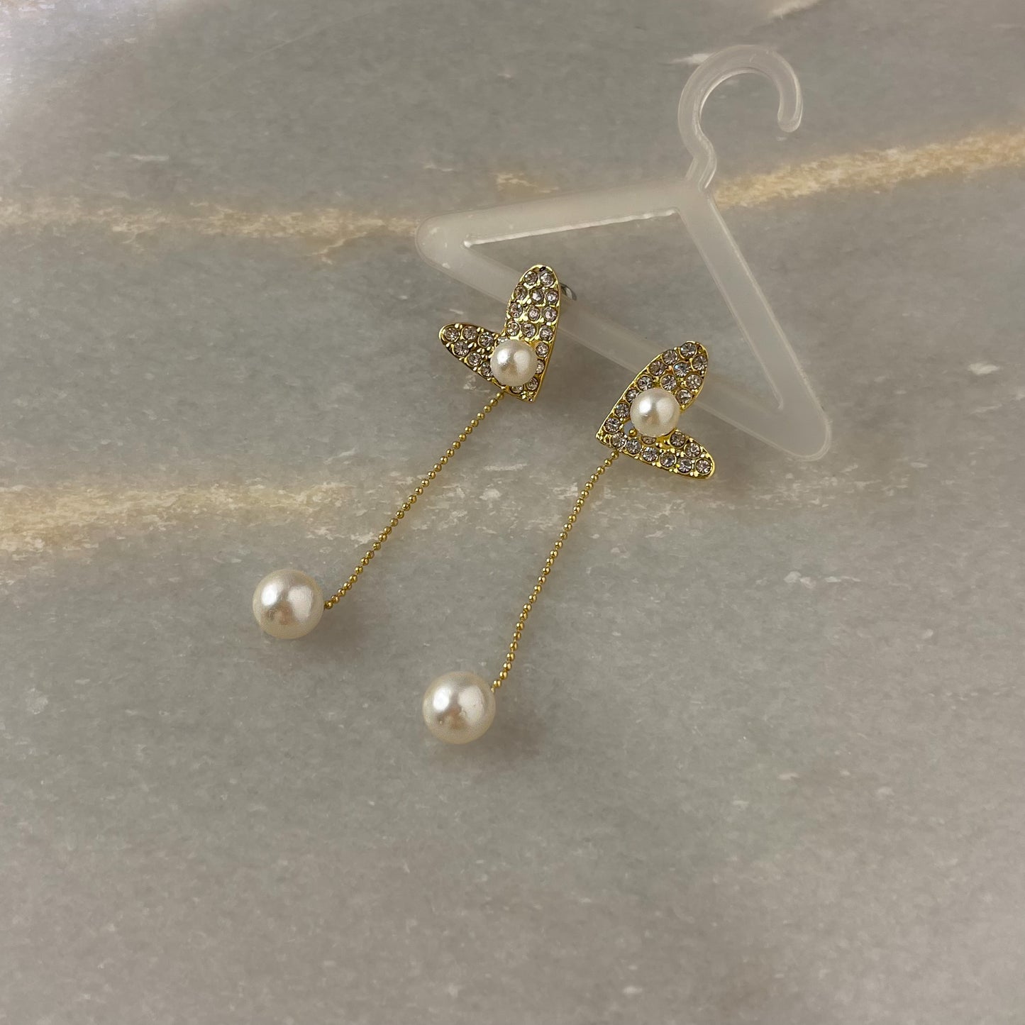 Korean Heart Drop Earrings