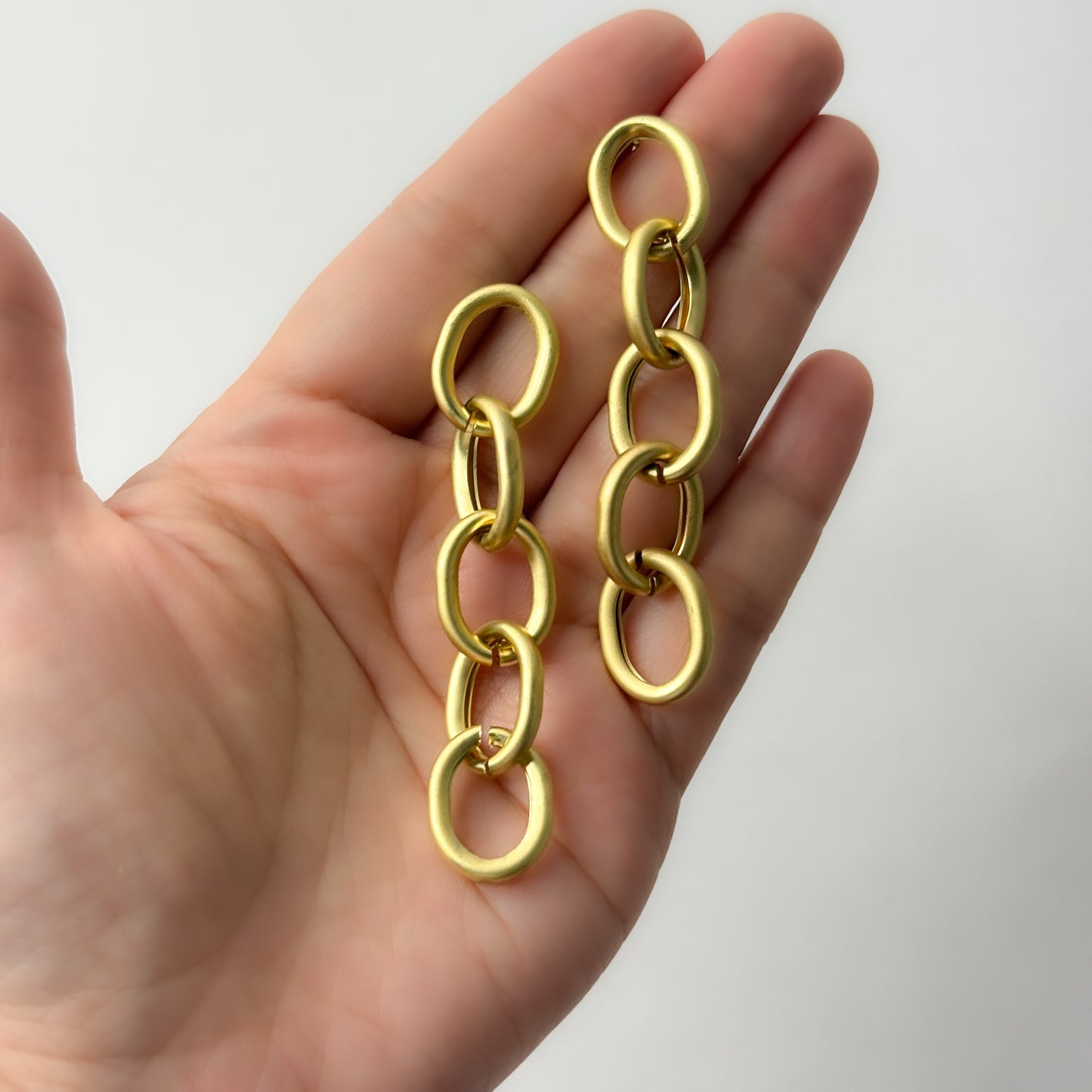 Korean Matte Finish Linked Earrings