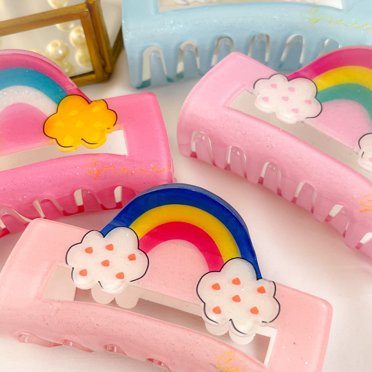 Kawai Rainbow Claw Clips