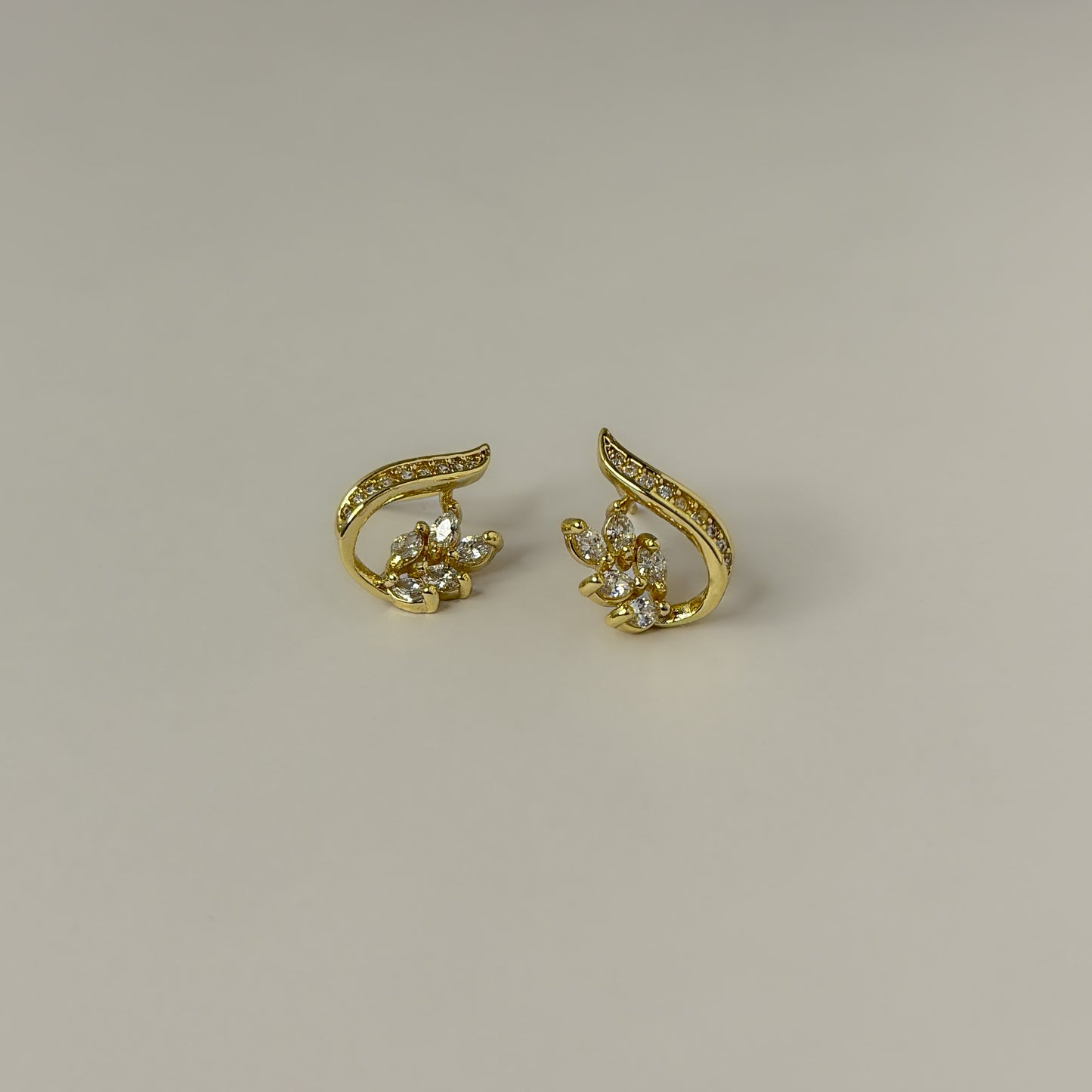18K Gold Plated Twist Flower Earrings