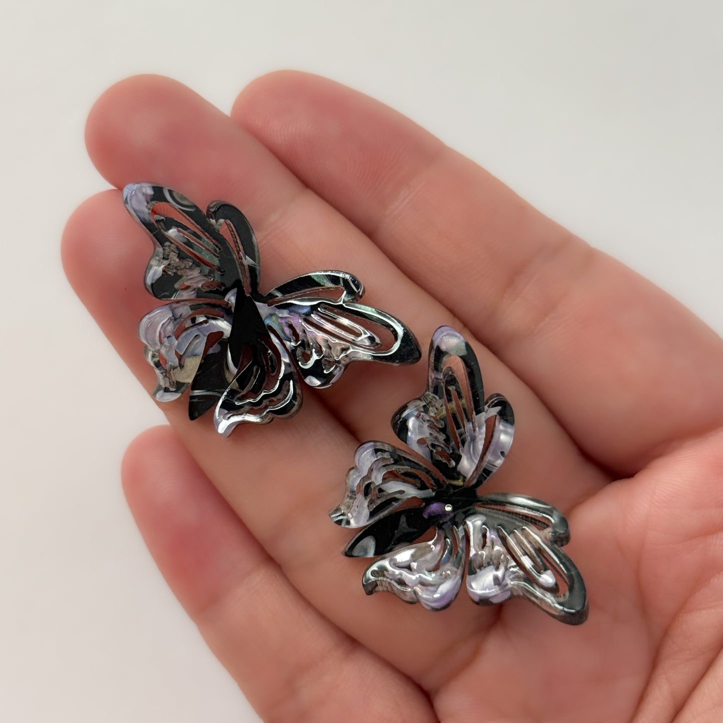 Pretty Korean Purplish Butterfly Earrings