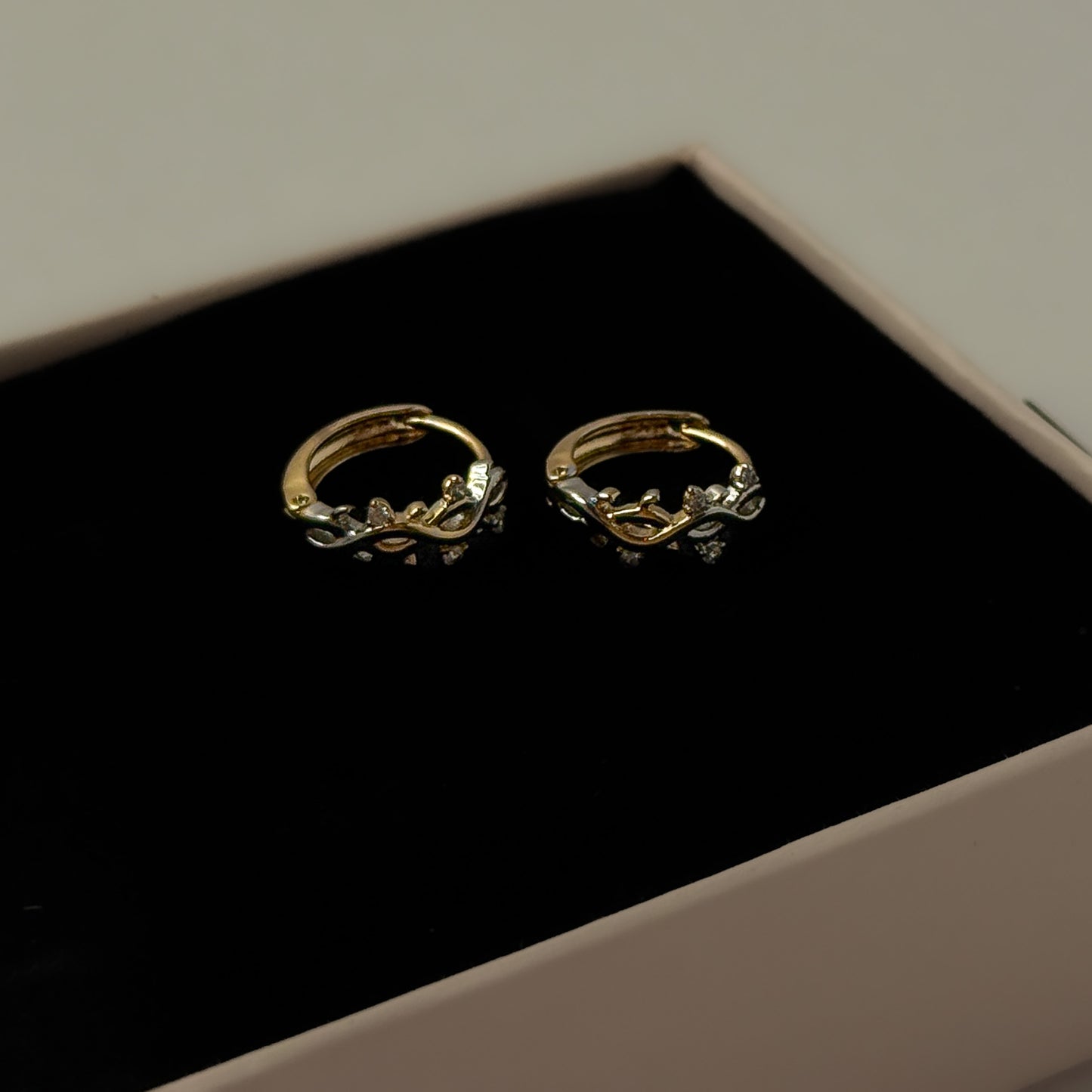 18K Gold Plated Two Tone Hoop Earrings