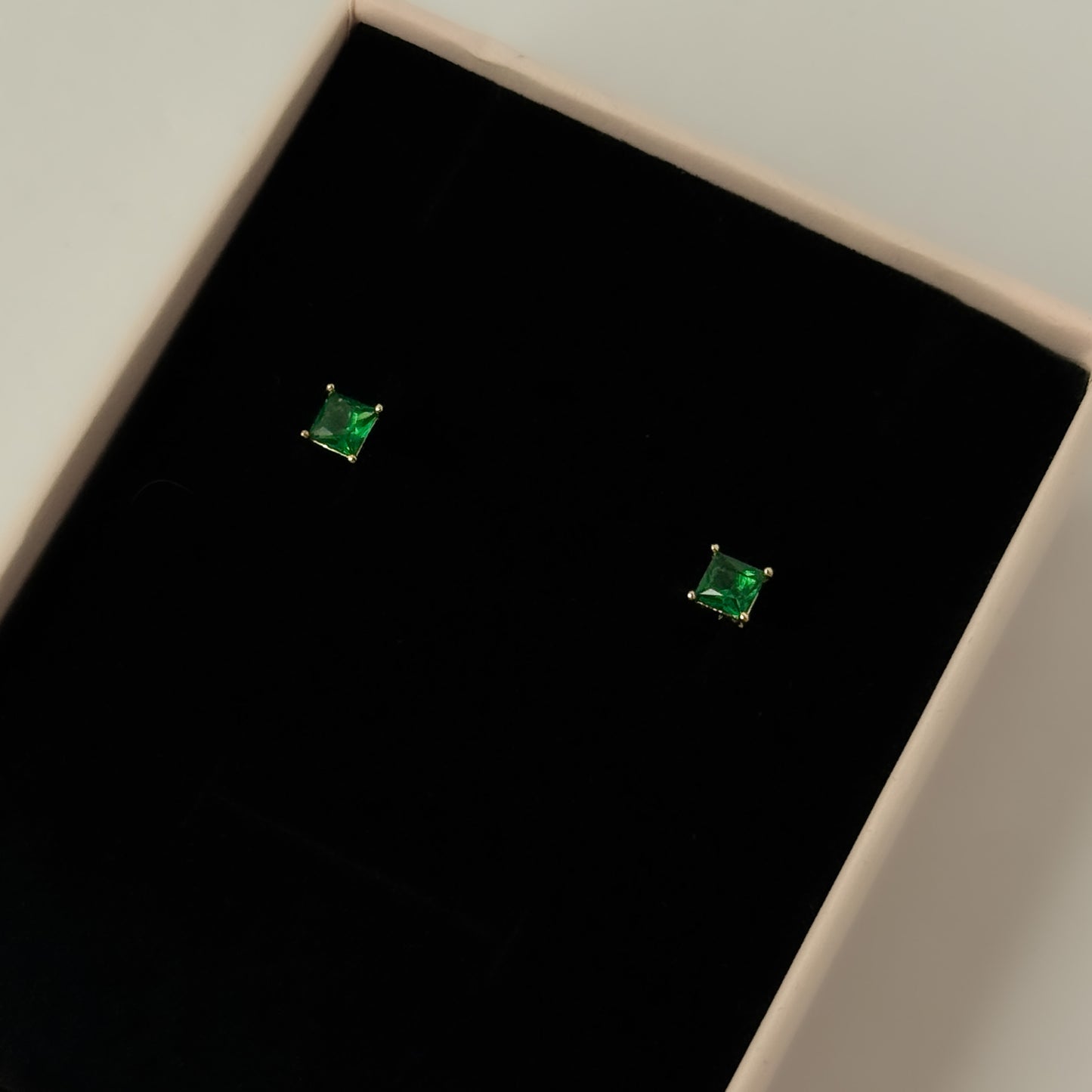 18K Gold Plated Green Mini Stud