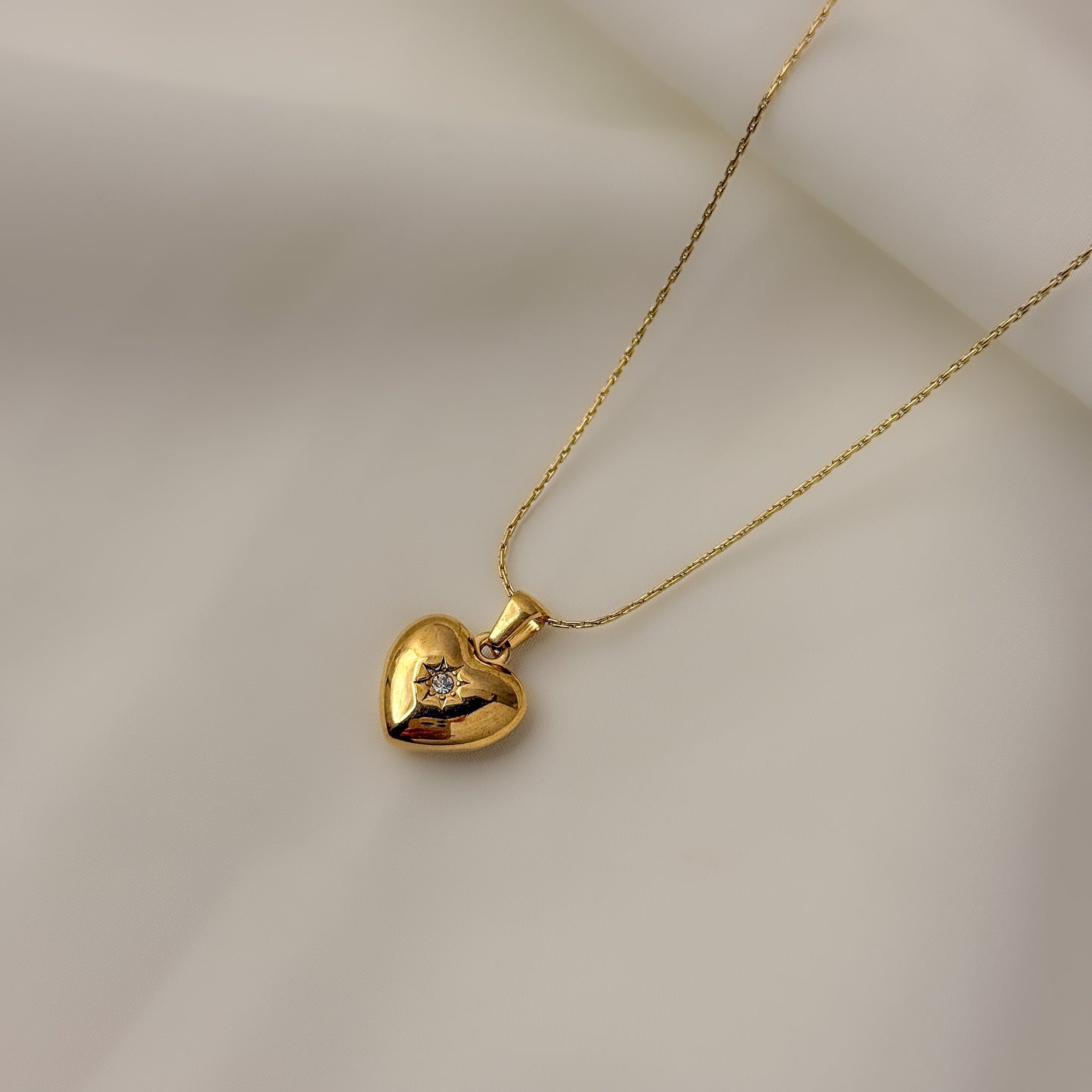 18K Gold Plated Vintage Star Heart Necklace