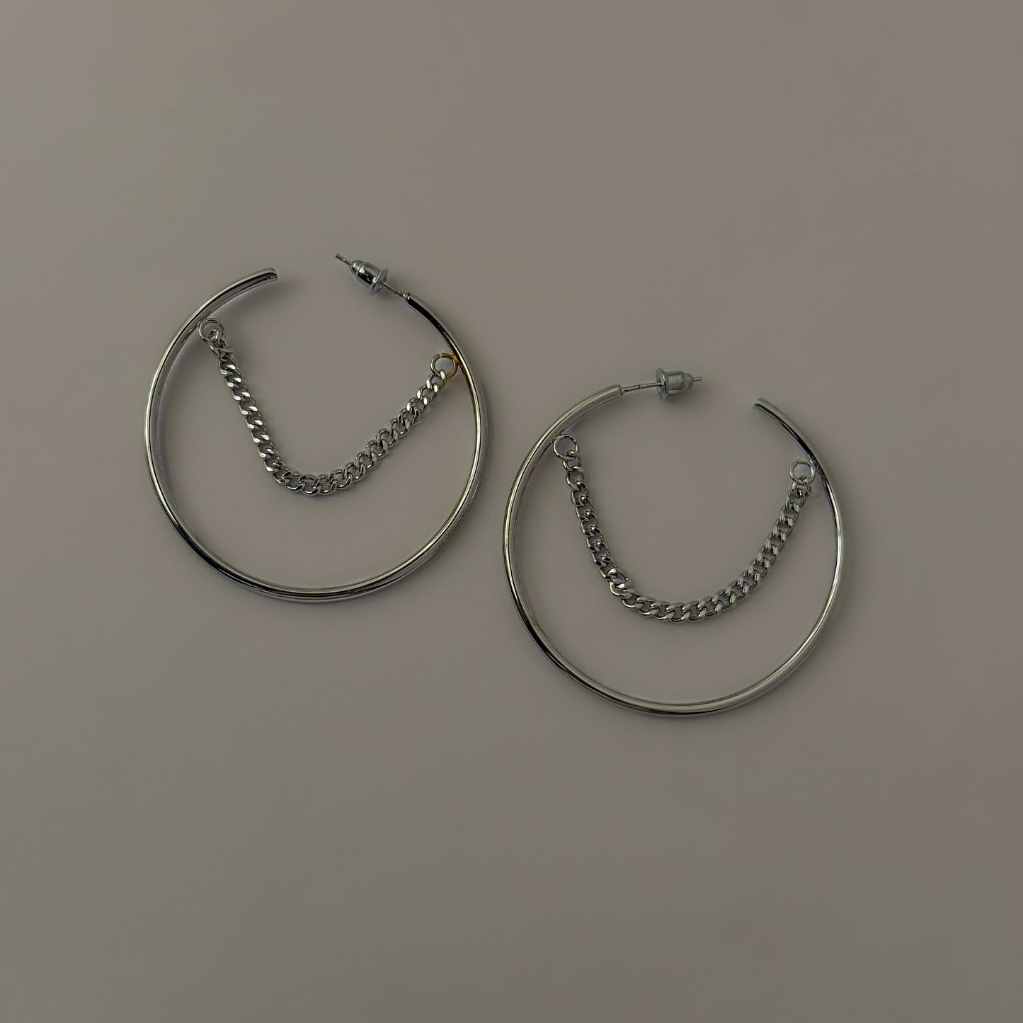 Korean Chain Half Hoops