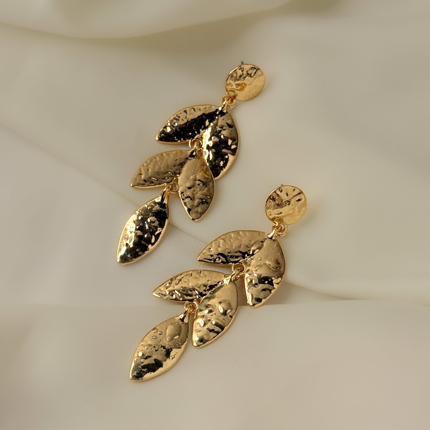 Stainless Drop Leaf Earrings