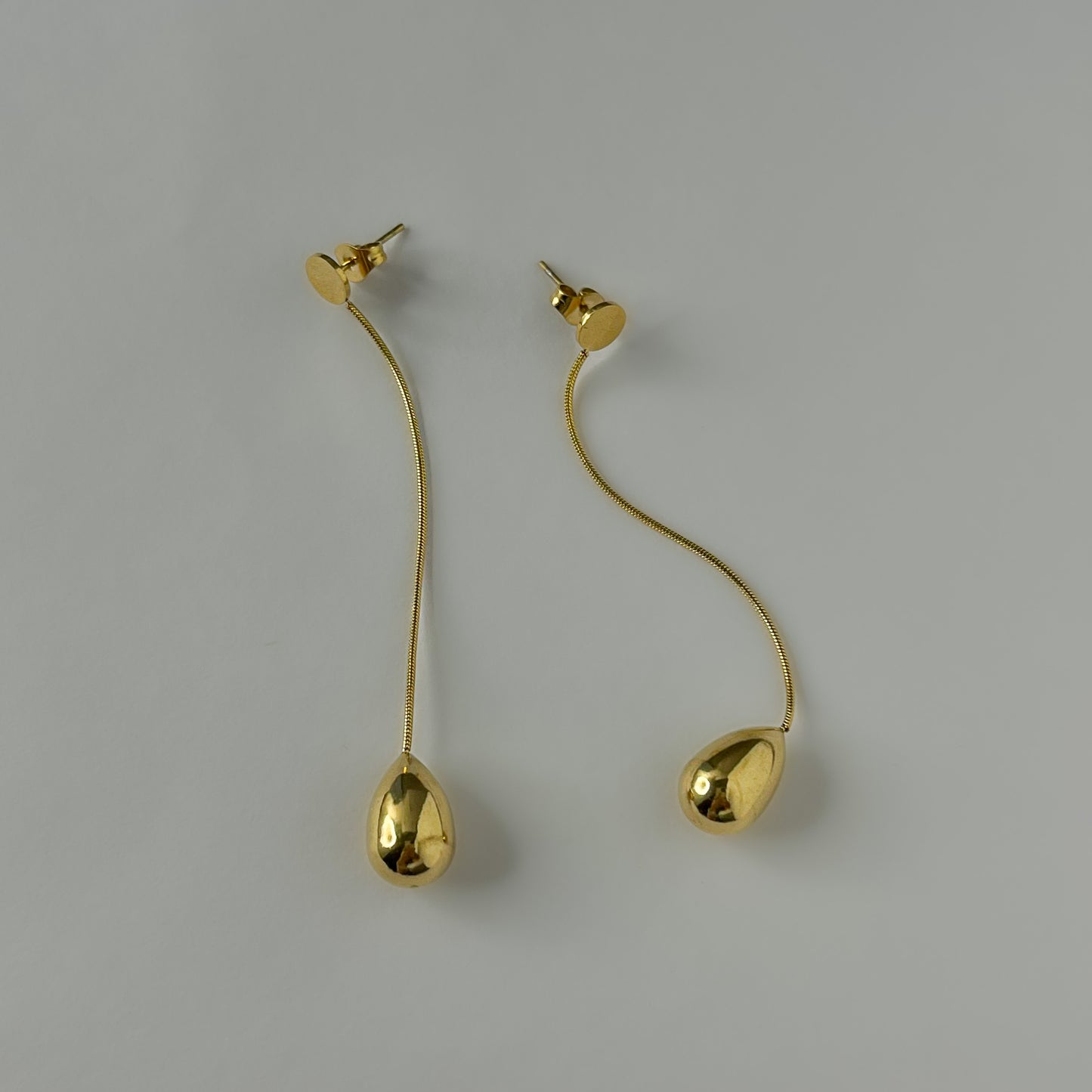 18K Gold Plated Sleek Dew Drop Earrings