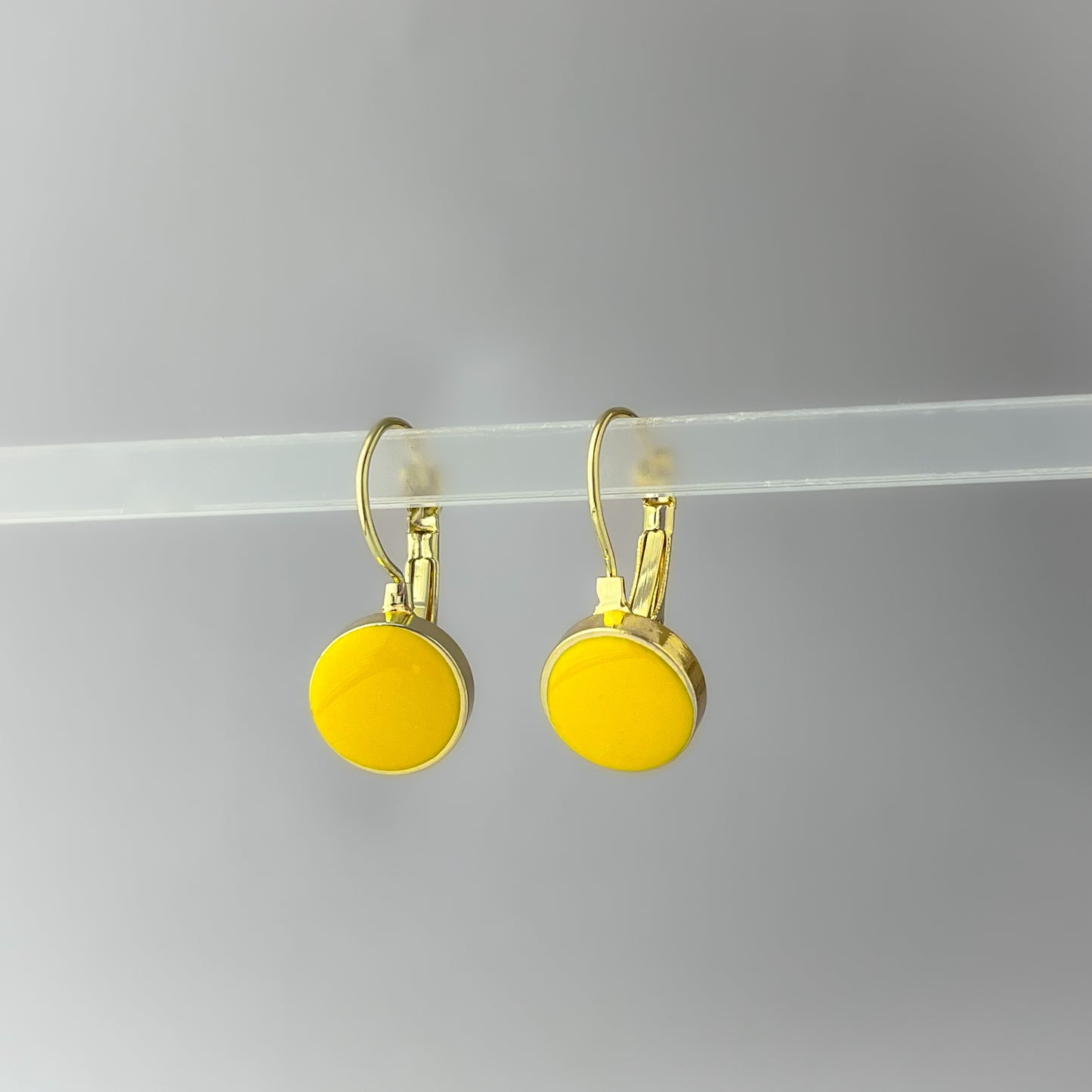 Korean Yellow Drop Hoops