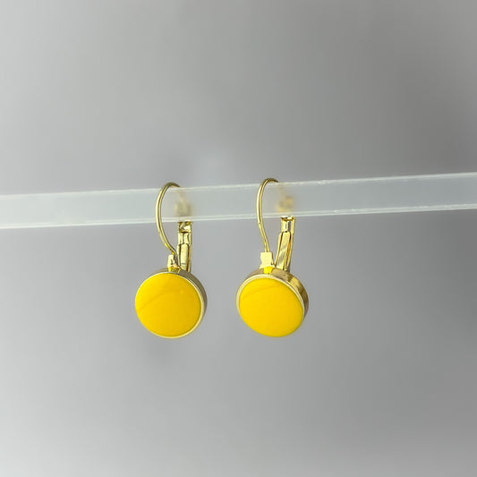 Korean Yellow Drop Hoops