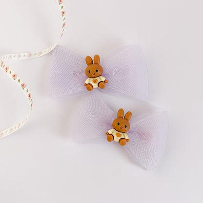 Korean Teddy Bow Alligator Clips