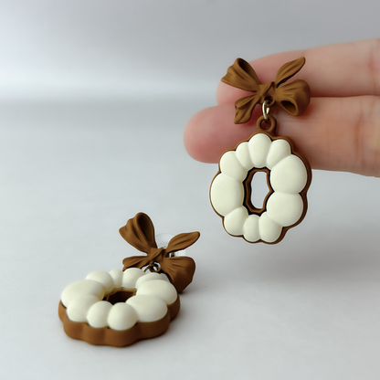 Korean Cute Dessert Bow Earrings