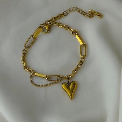 18K Gold Plated Linked Heart Bracelets