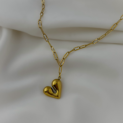 18K Gold Plated Chunky Heart Necklace