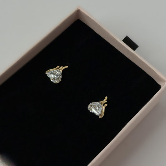 18K Gold Plated Melt Heart Cut Earrings