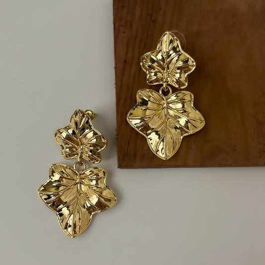 Statement Double Leaf Earrings