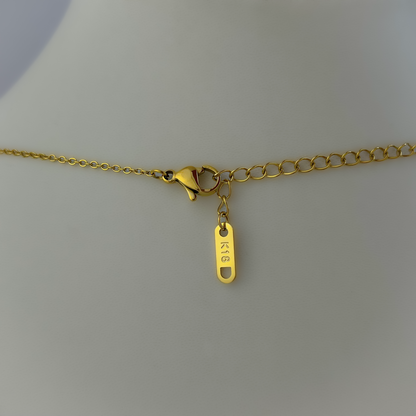 18K Gold Plated Heart Drop Bow Necklace