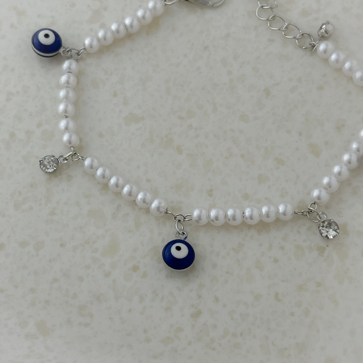 Pearl Evil Eye Charms Bracelets