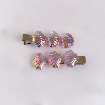 Mermaid Shell Alligator Pair Clips