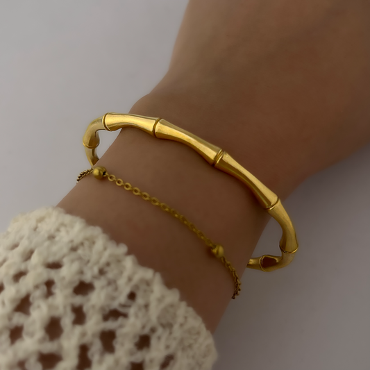 18K Gold Plated Bamboo Cuff Bracelets