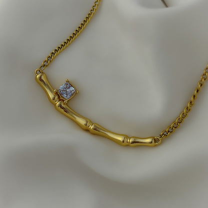 18K Gold Plated Bamboo Necklace