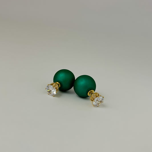 Emerald Green Double Sided Earrings