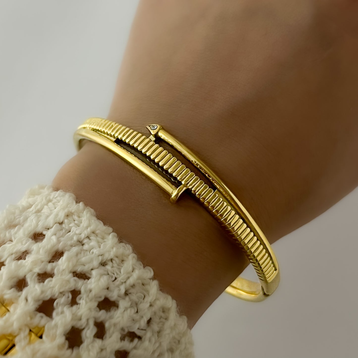 18K Gold Plated Nail Bracelet