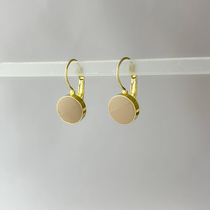 Korean Beige Drop Hoops