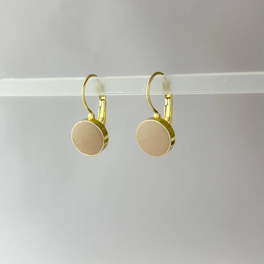 Korean Beige Drop Hoops