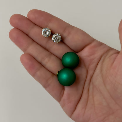 Emerald Green Double Sided Earrings