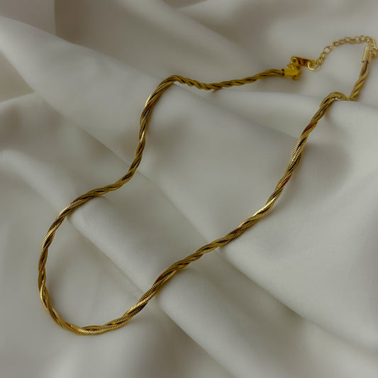 18K Gold Plated Twisted Layers Necklace