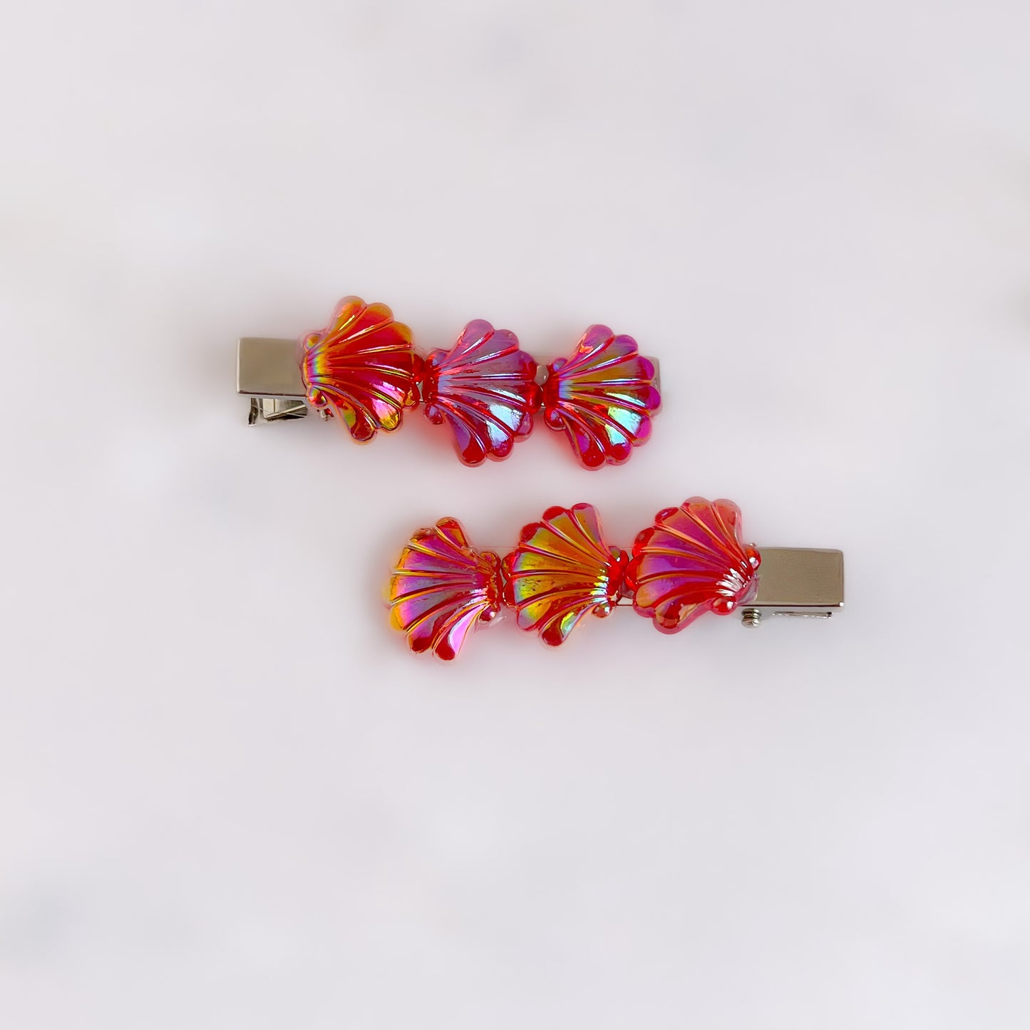 Mermaid Shell Alligator Pair Clips