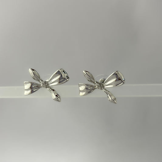 Silver Bow Earrings