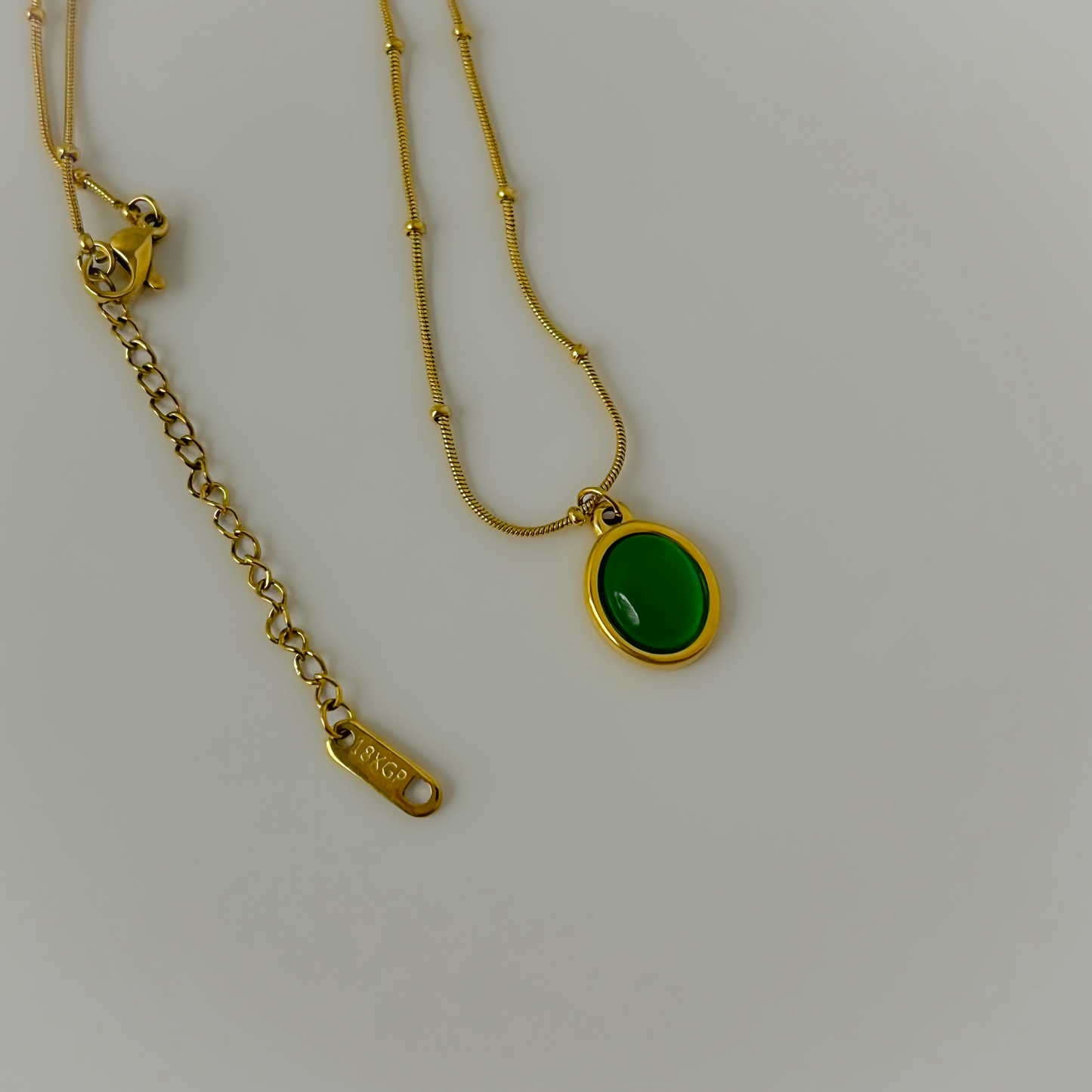 18K Gold Plated Green Pendent Necklaces