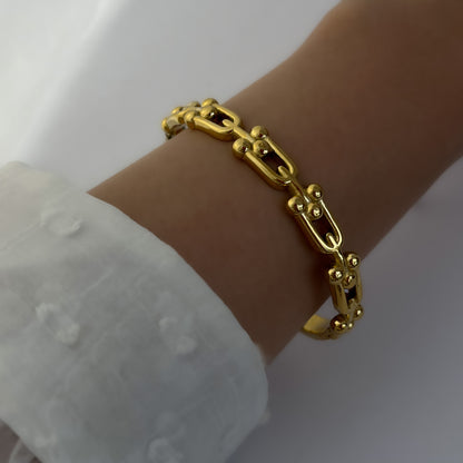 18K Gold Plated Half Linked Bracelet