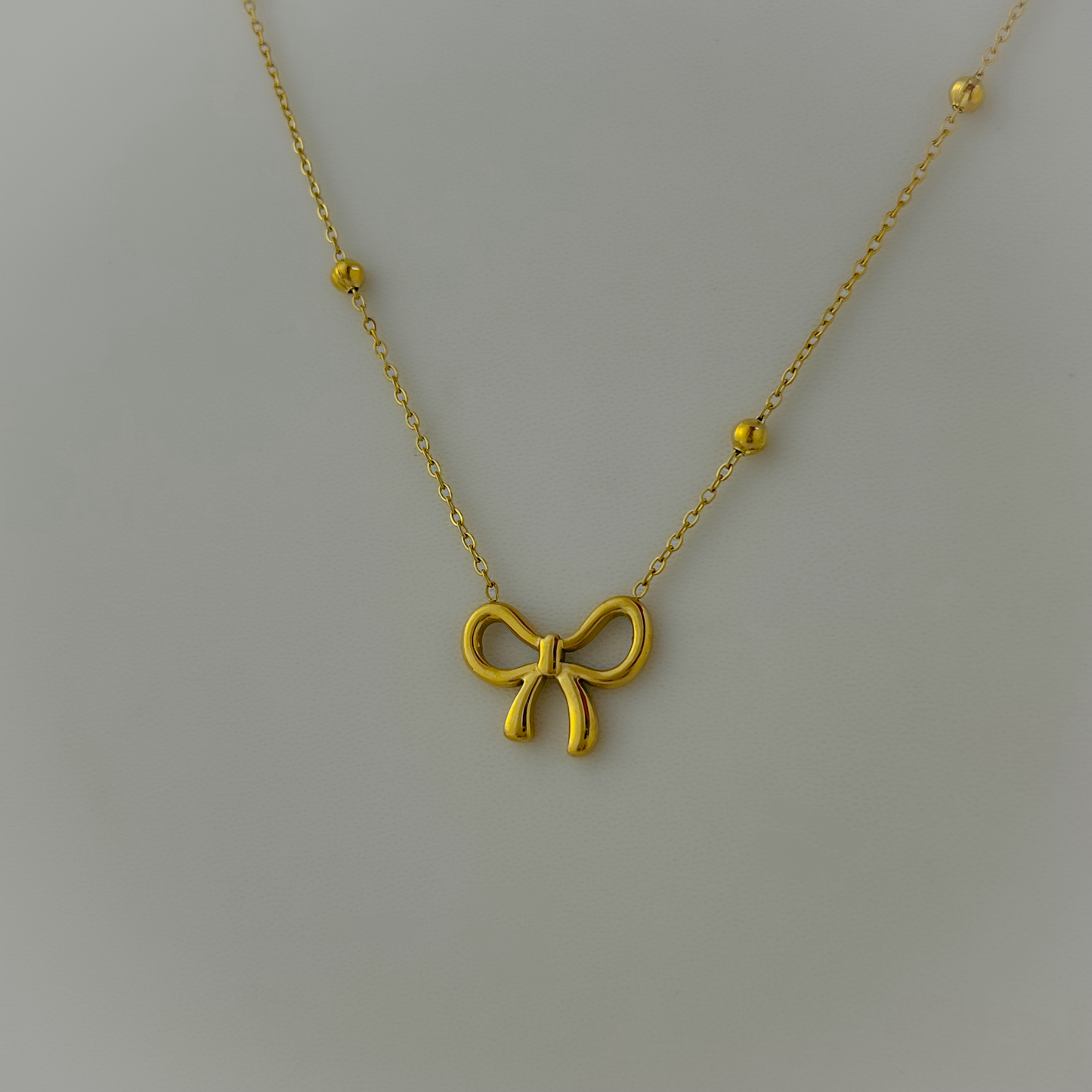 18k Gold Plated Minimal Bow Necklace