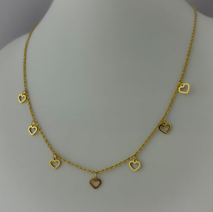 Elegant Heart Charms Necklace