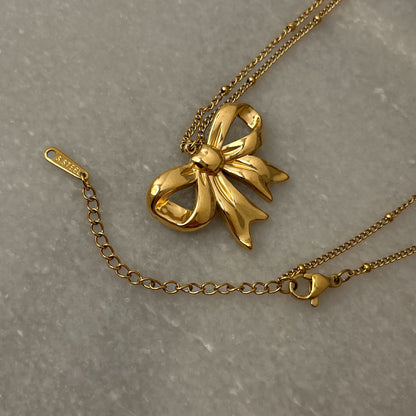 18K Gold Plated Chic Bow Necklace