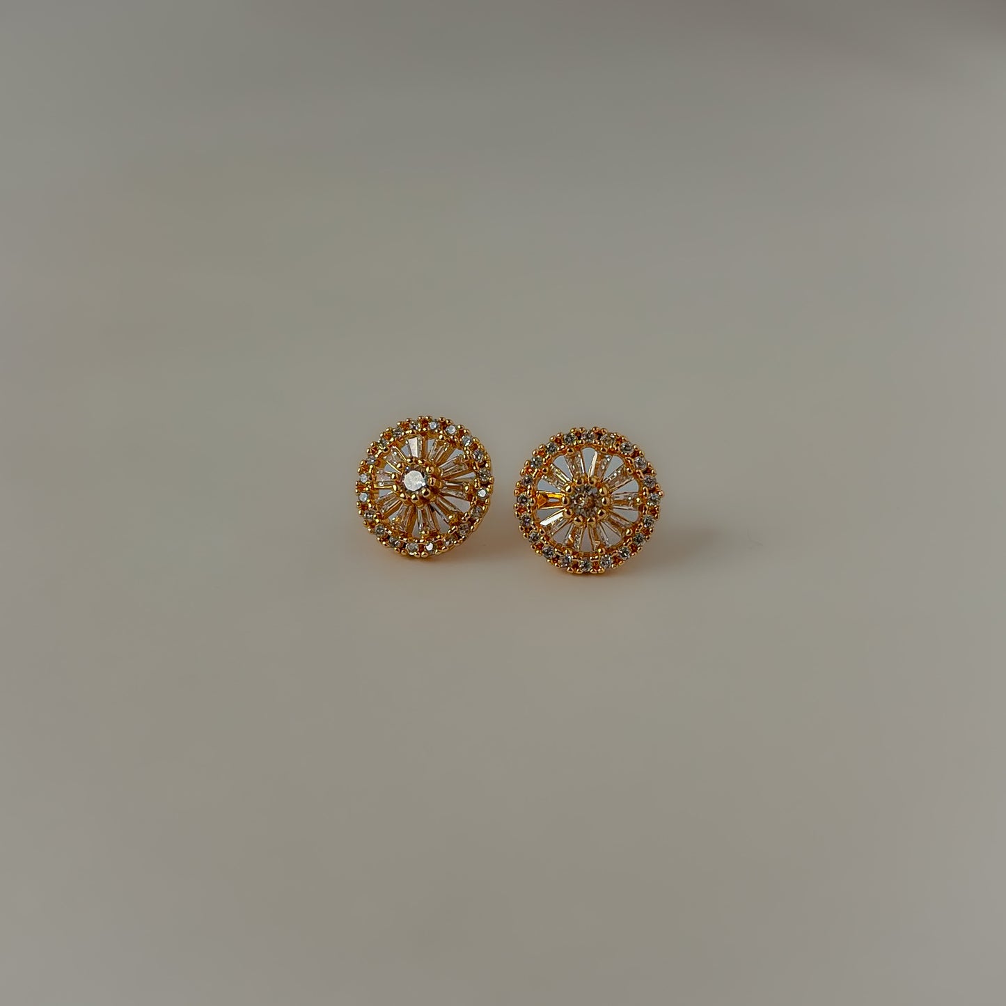 18K Gold Plated Lux AD Stone Earrings