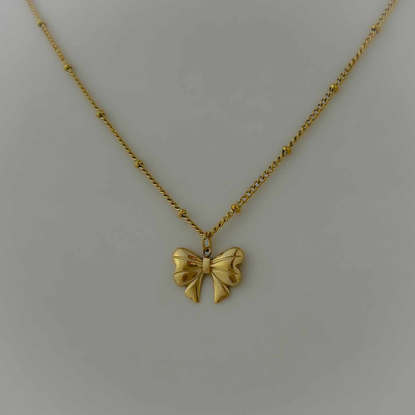 18K Gold Plated Elegant Bow Necklace