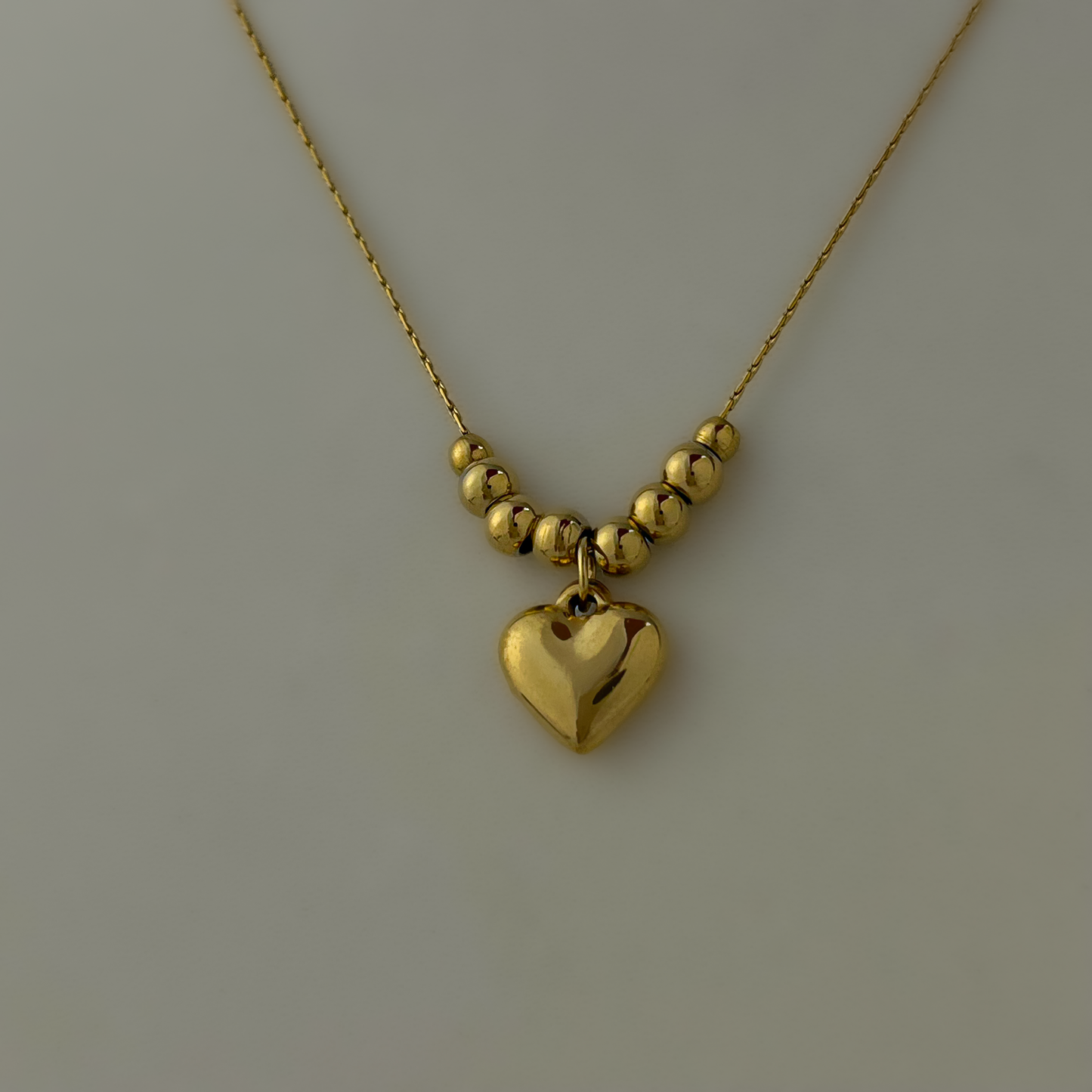 18K Gold Plated Beaded Heart Necklace