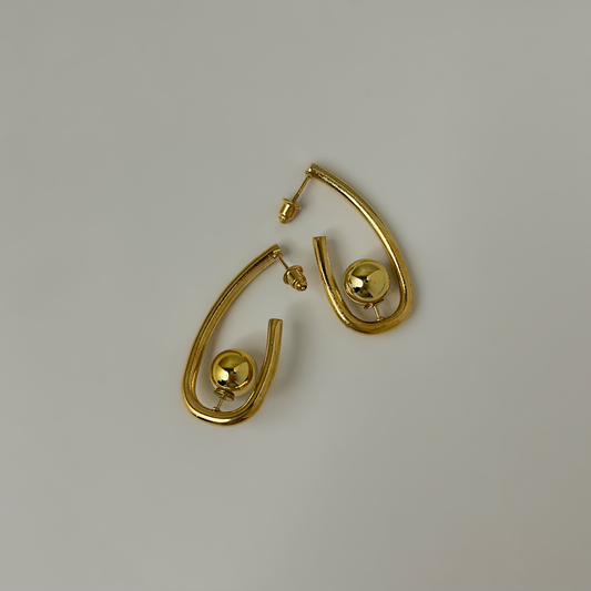 Oval Half Hoops Earrings