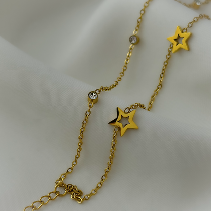 18K Gold Plated Star AD Stone Double Layer Bracelets