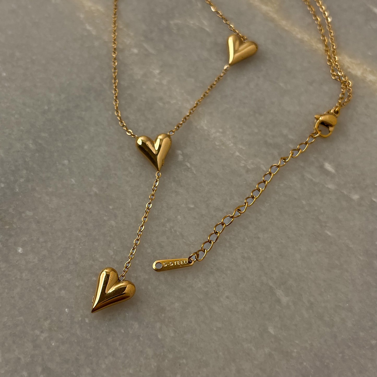 18K Gold Plated Drop Heart Necklace