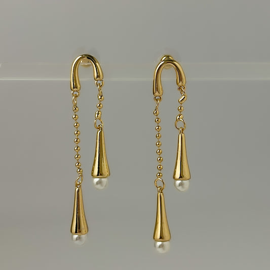 Korean Pearl Rain Drop Earrings