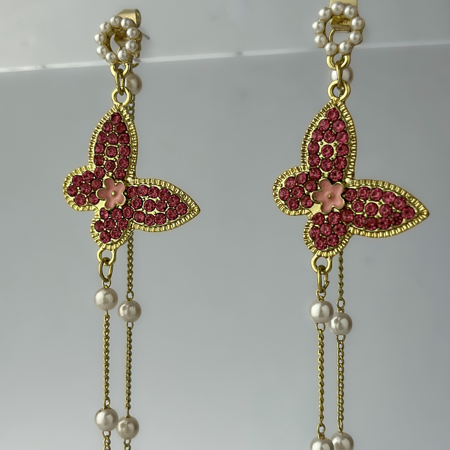 Korean Pearly Butterfly Earrings