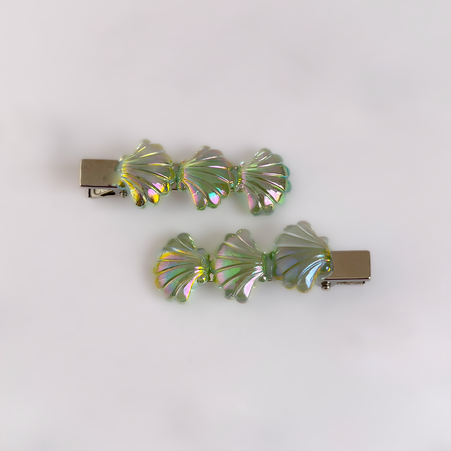 Mermaid Shell Alligator Pair Clips